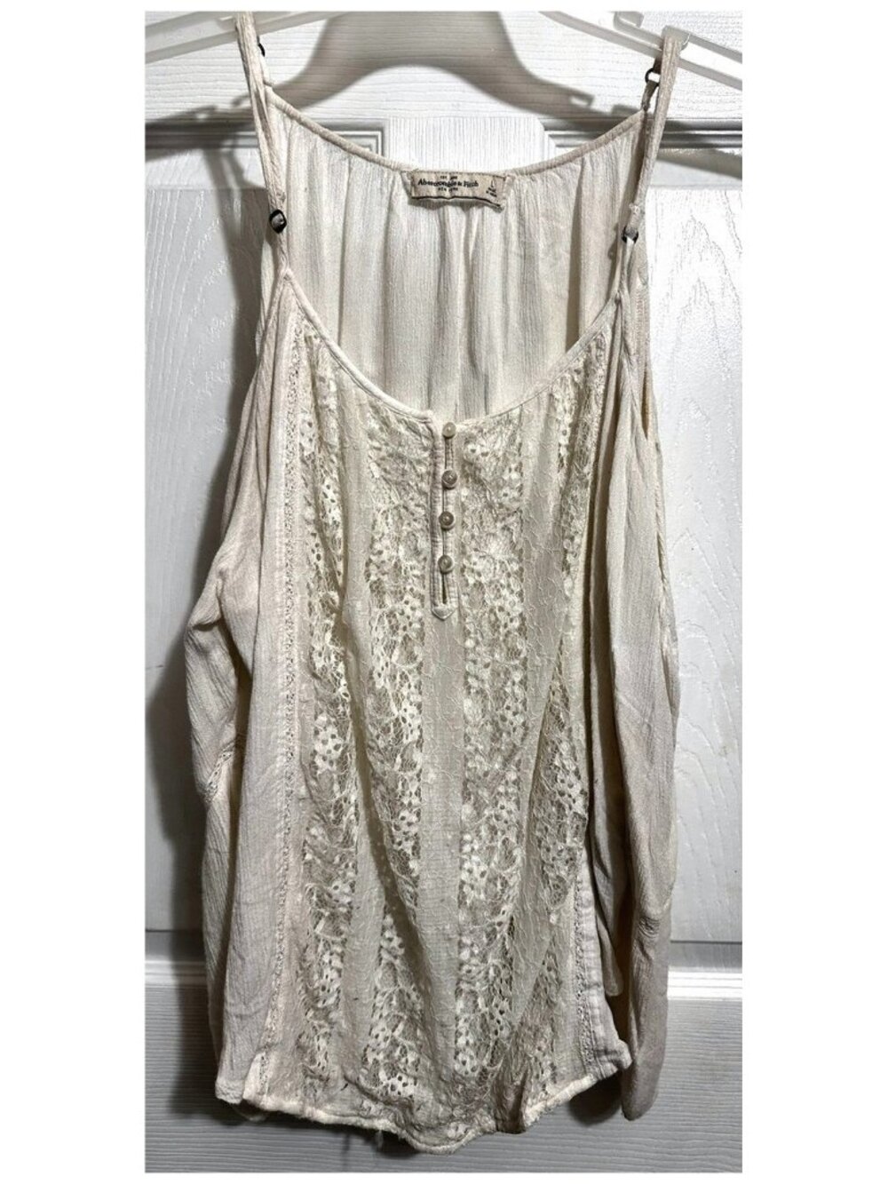 Abercrombie and Fitch Women's Lacy Open Shoulder Top Blouse Shirt Size L